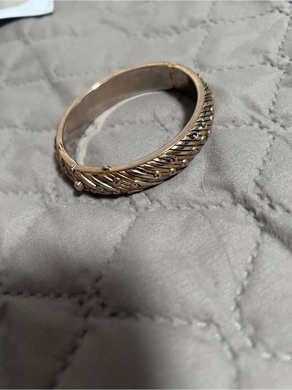 Gold-Tone Women's Sculpted Feather Bangle Bracelet